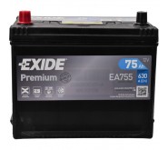 EXIDE Premium 6СТ-75Ah Аз ASIA 630A (EN) EA755