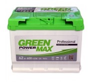 Акумулятор GREEN POWER MAX 6СТ-62Ah Аз 600A (EN)⚡ 